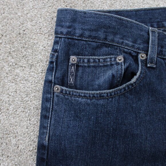 A/X Armani Exchange Jeans Men 33x32 Blue J65 Easy Fit 100% Cotton Straight Denim - Picture 10 of 13